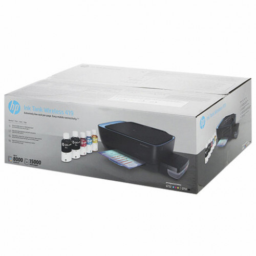 МФУ струйное HP Ink Tank Wireless 419 3 в 1, А4, 19 стр/мин, 1000 стр/мес, СНПЧ, Wi-Fi, Z6Z97A