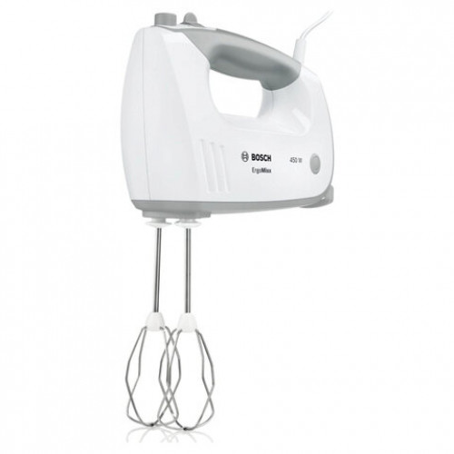 Миксер BOSCH MFQ 36480, 450Вт, 5 скоростей, 6 насадок, стакан, белый, MFQ36480
