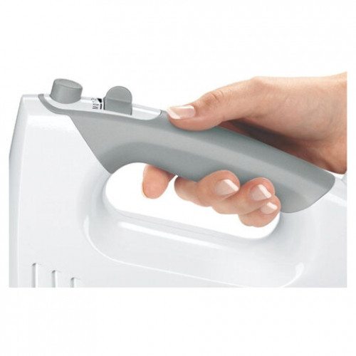 Миксер BOSCH MFQ 36480, 450Вт, 5 скоростей, 6 насадок, стакан, белый, MFQ36480