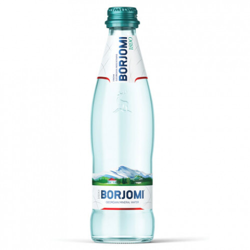 Вода ГАЗИРОВАННАЯ минеральная BORJOMI (БОРЖОМИ), 0,5 л, стеклянная бутылка