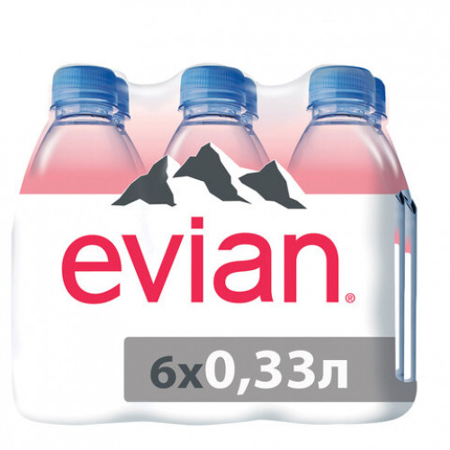 Вода негазированная минеральная EVIAN (Эвиан), 0,33 л, пластиковая бутылка, 13860