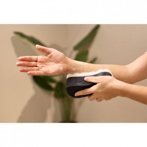 Губка для тела массажная, 16,4х9,3х5см, 18г/м3, европодвес, Black&White, YORK, 011080