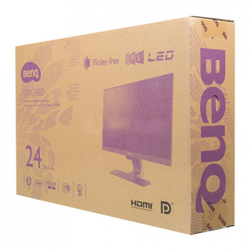 Монитор BENQ GW2480 23,8 (60 см), 1920x1080, 16:9, IPS, 5 ms, 250 cd, VGA, HDMI, DP, черный, 9H.LGDLA.TBE