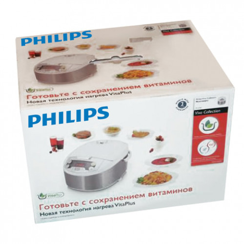 Мультиварка PHILIPS HD3136/03, 980 Вт, объем 4 л, 15 программ, 3D-нагрев, серая