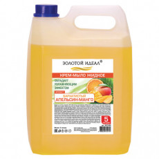 Мыло-крем жидкое, 5 л, ЗОЛОТОЙ ИДЕАЛ Бархатистый апельсин-манго, 607492