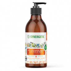 Мыло жидкое 380мл SYNERGETIC Карамельное яблоко и ваниль, биоразлагаемое, дозатор,, 105004