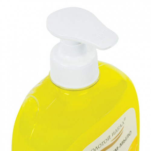 Мыло-крем жидкое 500 г ЗОЛОТОЙ ИДЕАЛ Лимон, с антибактериальным эффектом, дозатор, 606786