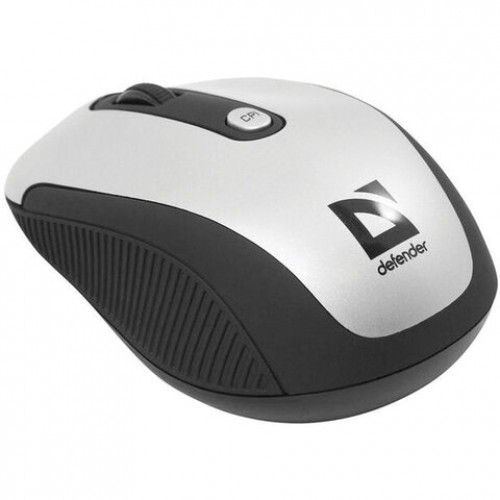 Мышь беспроводная DEFENDER Optimum MS-125, 3 кнопки + 1 колесо-кнопка, лазерная, серебристо-черная, 52125