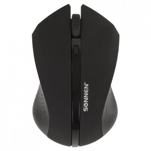 Мышь беспроводная SONNEN WM-250Bk, USB, 1600 dpi, 3 кнопки + 1 колесо-кнопка, оптическая, черная, 512642