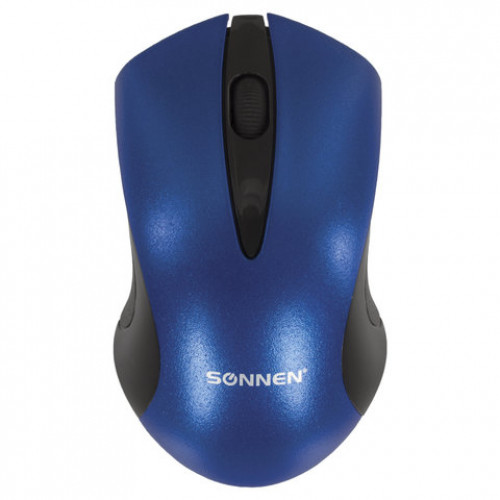 Мышь беспроводная SONNEN M-661Bl, USB, 1000 dpi, 2 кнопки + 1 колесо-кнопка, оптическая, синяя, 512648