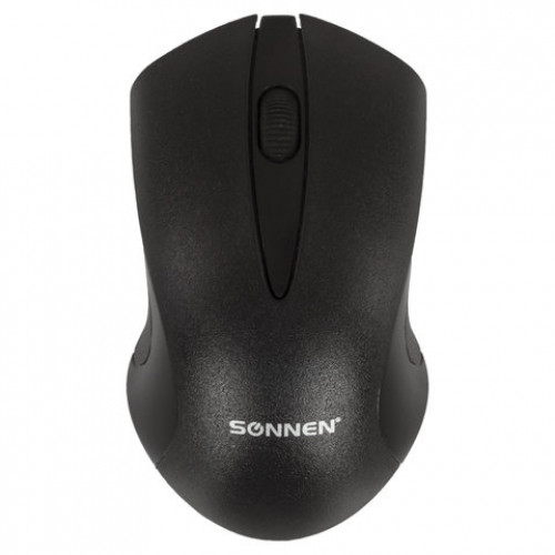 Мышь беспроводная SONNEN M-661Bk, USB, 1000 dpi, 2 кнопки + 1 колесо-кнопка, оптическая, черная, 512647