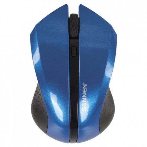 Мышь беспроводная SONNEN WM-250Bl, USB, 1600 dpi, 3 кнопки + 1 колесо-кнопка, оптическая, синяя, 512644