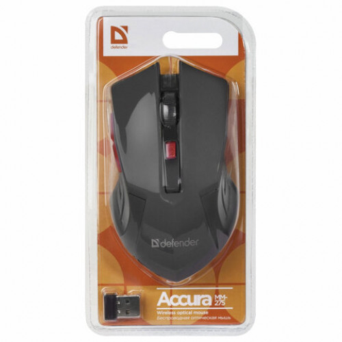 Мышь беспроводная DEFENDER Accura MM-275, USB, 5 кнопок + 1 колесо-кнопка, оптическая, красная, 52276