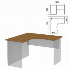 Стол компактный ЧАСТЬ 1 Арго, 1200х1200х760 мм, левый, орех, А-203.60