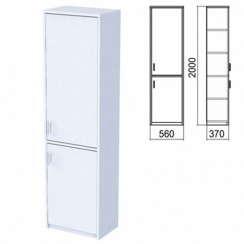Шкаф закрытый Арго, 560х370х2000 мм, серый (КОМПЛЕКТ)