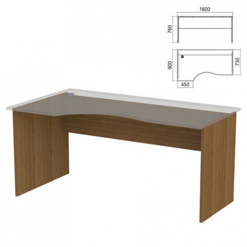 Стол эргономичный ЧАСТЬ 2 Арго, 1600х900х760 мм, левый/правый, орех