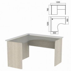 Стол компактный ЧАСТЬ 2 Арго, 1200х1200х760 мм, левый, ясень шимо, А-203.60 Стол компактный ЧАСТЬ 2 Арго, 1200х1200х760 мм, левый, ясень шимо, А-203.60