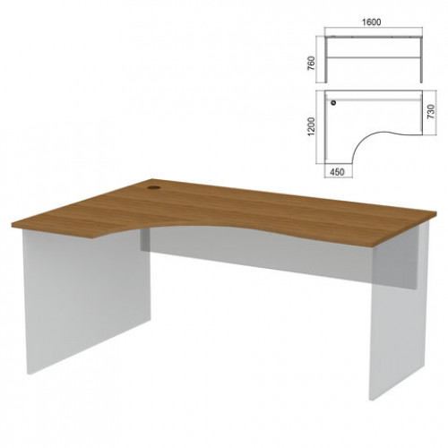 Стол эргономичный ЧАСТЬ 1 Арго, 1600х1200х760 мм, левый, орех