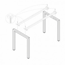 Опоры МЕТАЛЛ 50х25 мм к столам БЕНЧ Арго, КОМПЛЕКТ 2 шт., О-04-1236