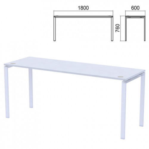 Столешница стола на металлокаркасе Арго, 1800х600х760 мм, серый