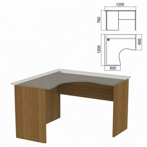 Стол компактный ЧАСТЬ 2 Арго, 1200х1200х760 мм, левый, орех, А-203.60