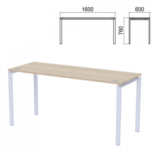 Столешница стола на металлокаркасе Арго, 1600х600х760 мм, ясень шимо