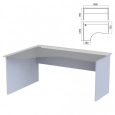 Стол эргономичный ЧАСТЬ 2 Арго, 1600х1200х760 мм, левый/правый, серый