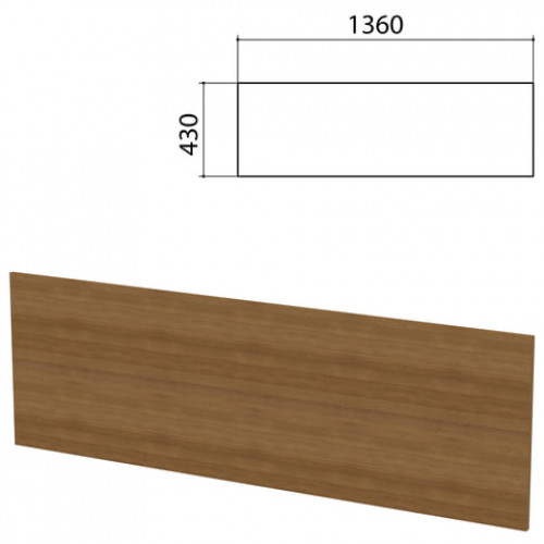 Экран-перегородка Бюджет, 1360х16х430 мм, БЕЗ ФУРНИТУРЫ, орех французский, 402667-190
