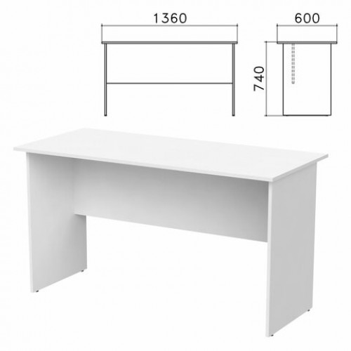 Стол письменный Бюджет, 1360х600х740 мм, белый, 402661-290