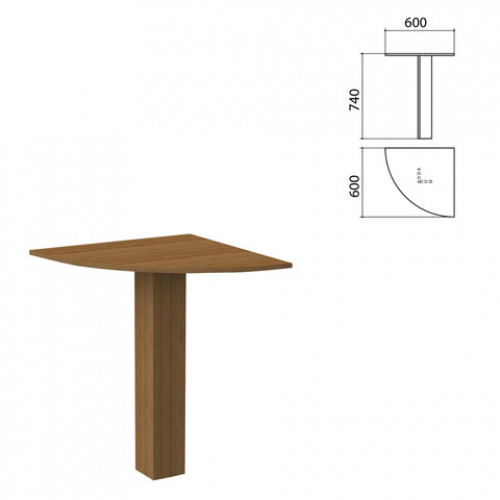 Стол приставной угловой Бюджет, 600х600х740 мм, орех французский, 402664-190