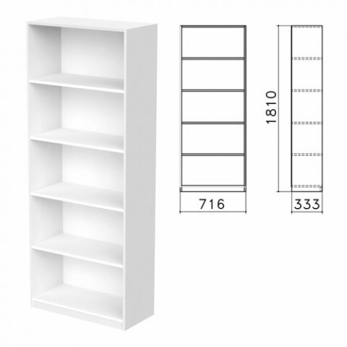 Шкаф (стеллаж) Бюджет, 716х333х1810 мм, 4 полки, белый, 402651-290