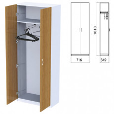 Шкаф для одежды Бюджет, 716х349х1810 мм, орех французский (КОМПЛЕКТ)
