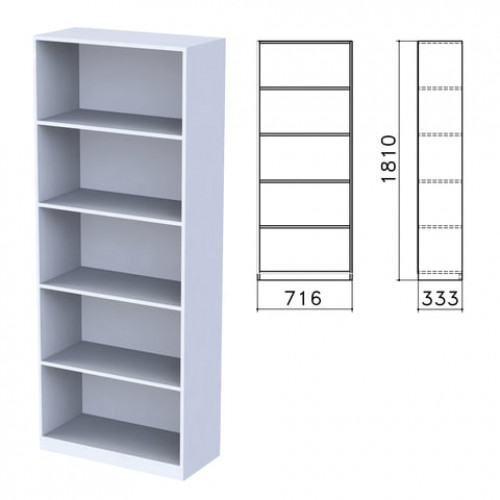 Шкаф (стеллаж) Бюджет, 716х333х1810 мм, 4 полки, серый, 402651-030