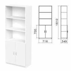 Шкаф полузакрытый Бюджет, 716х349х1810 мм, белый (КОМПЛЕКТ)