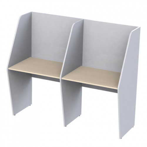 Стол односторонний, 2 места, Call-центр, 1654х670х1418 мм, цвет серый/дуб шамони