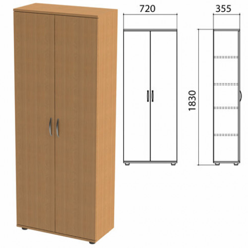 Шкаф закрытый «Эко», 720х355х1830 мм, 4 полки, бук бавария (КОМПЛЕКТ)