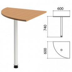 Стол приставной угловой Эко, 600х600х740 мм, цвет бук бавария (КОМПЛЕКТ)