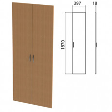 Дверь ЛДСП высокая Этюд, комплект 2 шт., 397х18х1870 мм, бук бавария, 400012-55