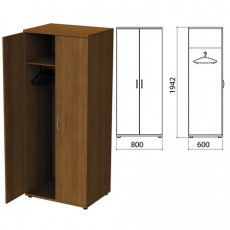 Шкаф для одежды Этюд, 800х600х1942 мм, орех (КОМПЛЕКТ)