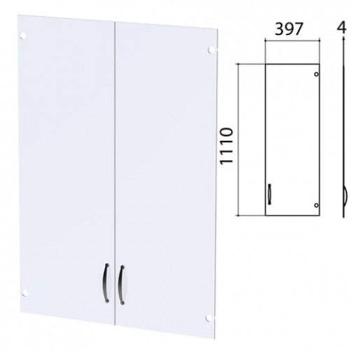 Дверь СТЕКЛО Этюд, КОМПЛЕКТ 2 шт., 397х4х1110 мм, 400668-78