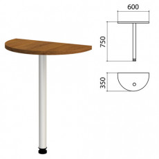 Стол приставной полукруг Этюд, 600х350х750 мм, орех (КОМПЛЕКТ)