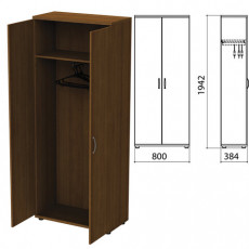 Шкаф для одежды Этюд, 800х384х1942 мм, орех (КОМПЛЕКТ)