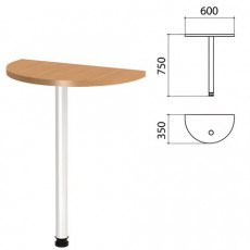 Стол приставной полукруг Этюд, 600х350х750 мм, цвет бук бавария (КОМПЛЕКТ)