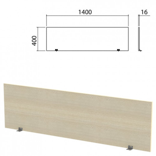 Экран-перегородка Канц 1400х16х400 мм, цвет дуб молочный (КОМПЛЕКТ)