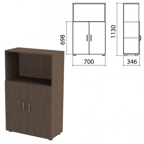 Шкаф полузакрытый Канц, 700х350х1130 мм, цвет венге (КОМПЛЕКТ)