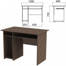 Стол компьютерный Канц, 1000х600х750 мм, с тумбой, цвет венге (КОМПЛЕКТ)