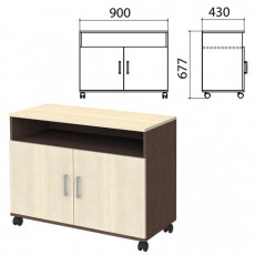 Тумба для оргтехники Канц, 900х430х677 мм, 2 двери, цвет венге/дуб молочный (КОМПЛЕКТ)