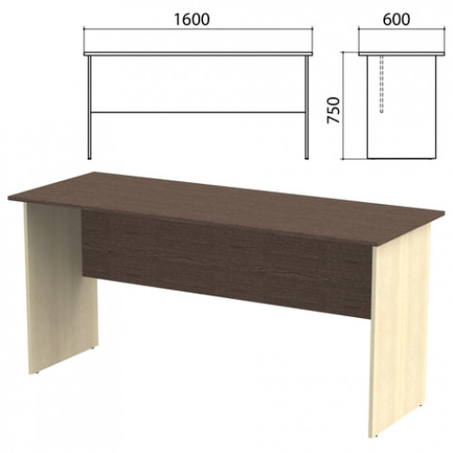 Стол письменный Канц, 1600х600х750 мм, цвет венге/дуб молочный (КОМПЛЕКТ)
