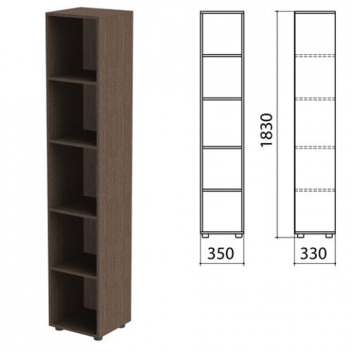 Шкаф (стеллаж) Канц 350х330х1830 мм, 4 полки, цвет венге, КК32.16