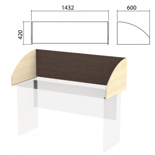 Экран-перегородка Канц 1432х600х420 мм, цвет венге/дуб молочный (КОМПЛЕКТ)
